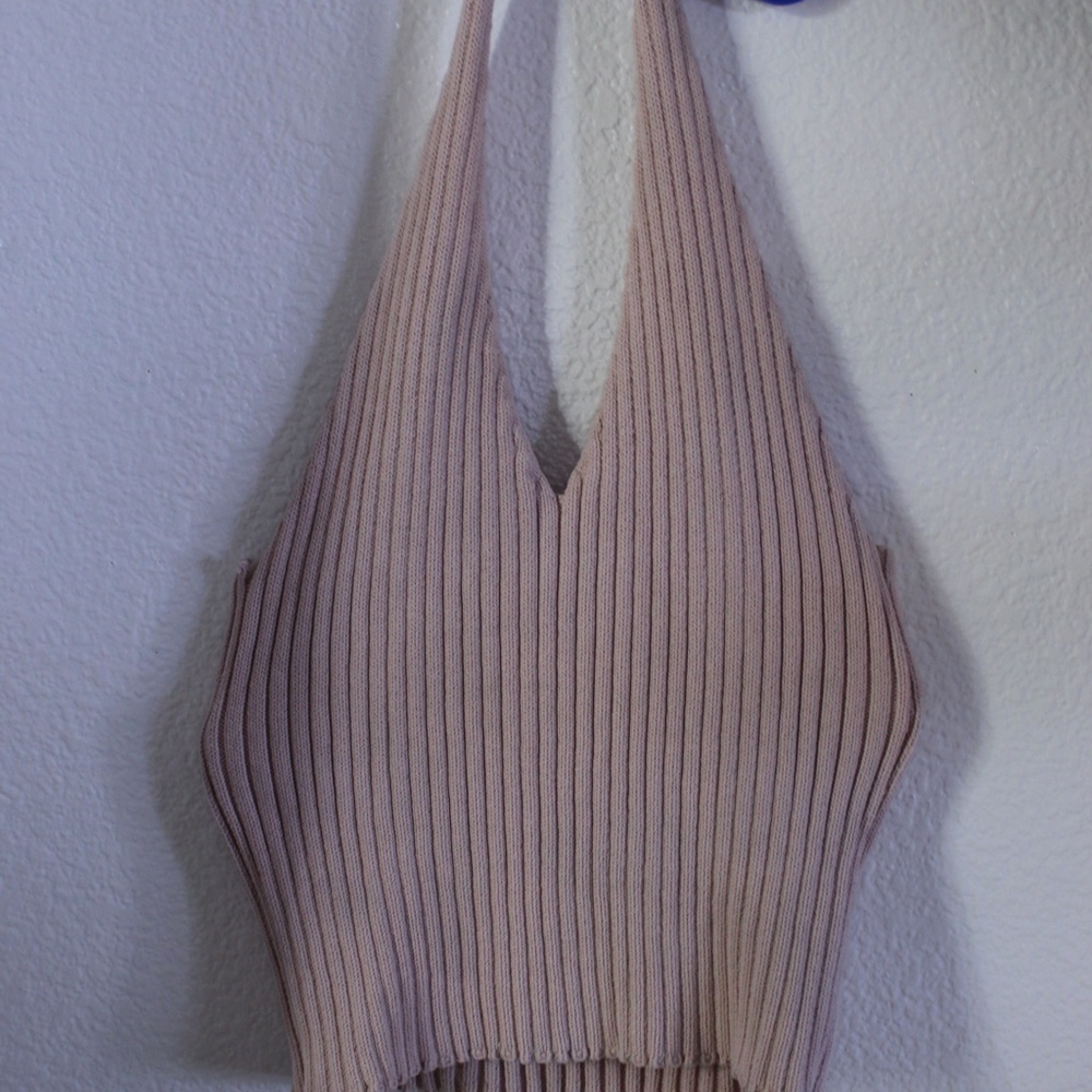 Light Pink halter sweater Crop top